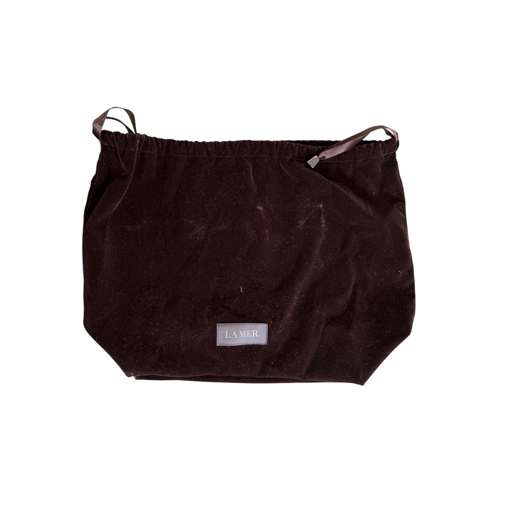 LA MER Drawstring Pouch Brown Velvet Ribbon Travel Bag Women's OS Good